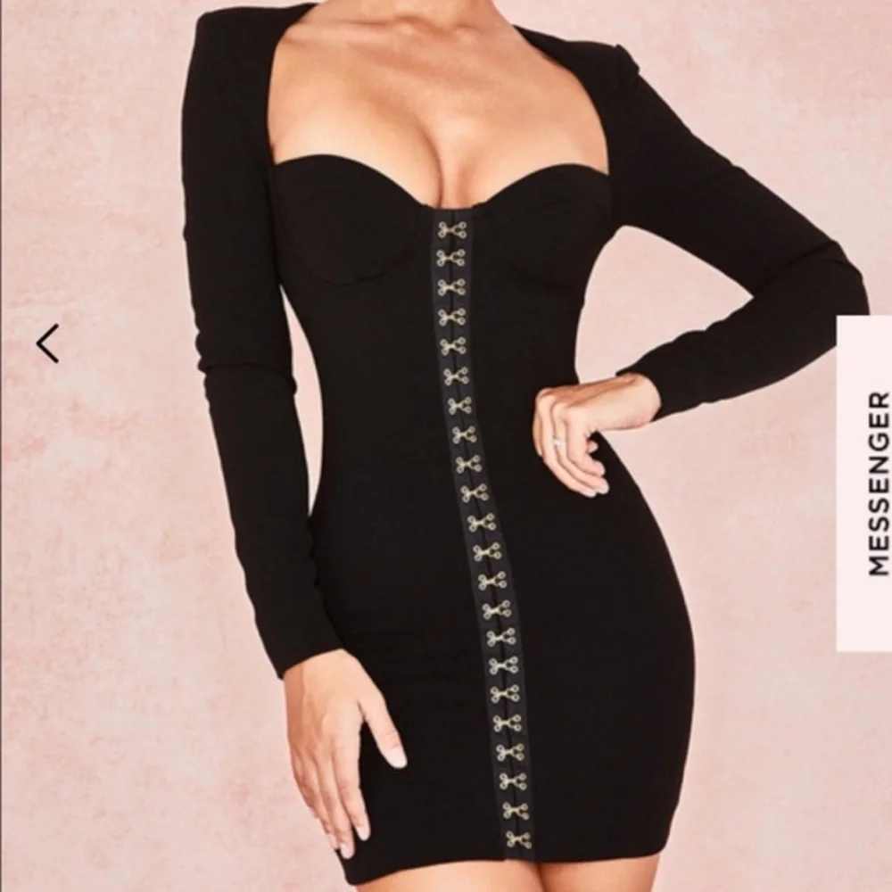 House of CB black dress long sleeve - Picture 1 of 6